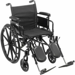 Drive Medical Cruiser X4 Wheelchair with Adjustable Detachable Desk Arms, Elevating Leg Rests, 16" Seat