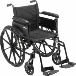 Drive Medical Cruiser X4 Wheelchair with Adjustable Detachable Full Arms, Swing Away Footrests, 18" Seat