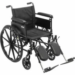 Drive Medical Cruiser X4 Wheelchair with Adjustable Detachable Full Arms, Elevating Leg Rests, 20" Seat