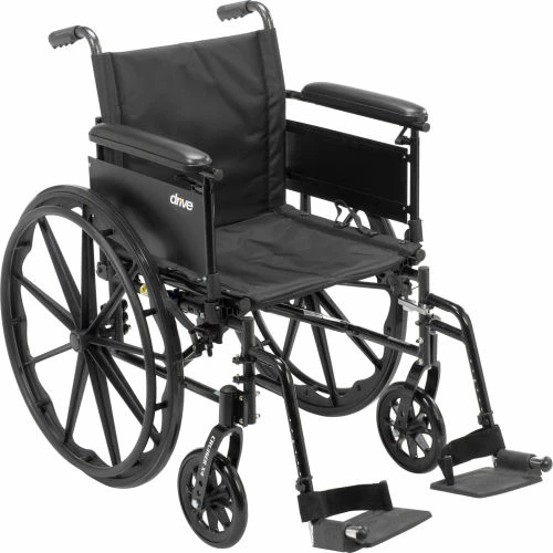 Drive Medical Cruiser X4 Wheelchair with Adjustable Detachable Full Arms, Swing Away Footrests, 20" Seat 1 Drive Medical Cruiser X4 Wheelchair with Adjustable Detachable Full Arms, Swing Away Footrests, 20" Seat