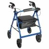 Drive Medical Aluminum Rollator with 7.5" Casters, Blue