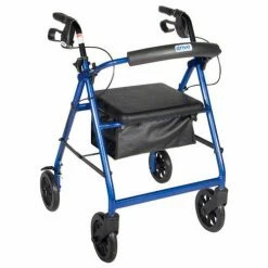 Drive Medical Aluminum Rollator with 7.5" Casters, Blue
