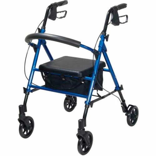 Drive Medical Adjustable Height Rollator with 6" Casters, Blue 1 Drive Medical Adjustable Height Rollator with 6" Casters, Blue