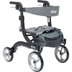 Drive Medical RTL10266BK-H Nitro Euro Style Walker Rollator, Petite, Black