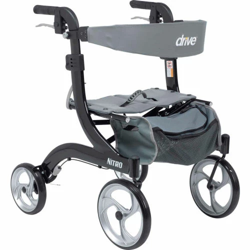 Drive Medical RTL10266BK-H Nitro Euro Style Walker Rollator, Petite, Black 1 Drive Medical RTL10266BK-H Nitro Euro Style Walker Rollator, Petite, Black