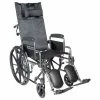 Drive Medical 20" Silver Sport Full-Reclining Wheelchair, Detachable Desk Arms, Elevating Legrests