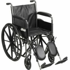 Drive Medical Silver Sport 2 Wheelchair, Detachable Full Arms, Elevating Leg Rests, 16" Seat