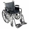 Drive Medical Silver Sport 2 Wheelchair, Non Removable Fixed Arms, Elevating Leg Rests, 18" Seat