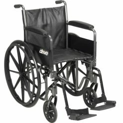 Drive Medical Silver Sport 2 Wheelchair, Detachable Full Arms, Swing Away Footrests, 20" Seat