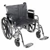 Drive Medical 22" Sentra EC Heavy Duty Wheelchair, Detachable Full Arm, Dual Cross Brace, Swing-away Footrests