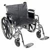 Drive Medical 24" Sentra Extra Heavy Duty Wheelchair, Detachable Desk Arm, Swing-away Footrests