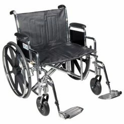 Drive Medical 24" Sentra Extra Heavy Duty Wheelchair, Detachable Desk Arm, Swing-away Footrests