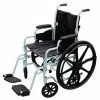 Drive Medical Poly-Fly High Strength Lightweight Wheelchair/Transport Chair Combo, 18"W Seat, Silver Frame