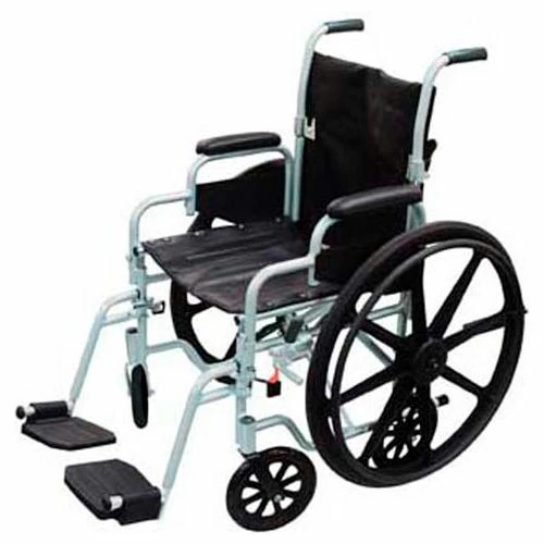 Drive Medical Poly-Fly High Strength Lightweight Wheelchair/Transport Chair Combo, 18"W Seat, Silver Frame 1 Drive Medical Poly-Fly High Strength Lightweight Wheelchair/Transport Chair Combo, 18"W Seat, Silver Frame