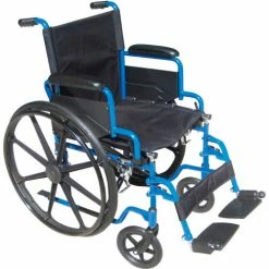 Drive Medical 16" Blue Streak Wheelchair, Flip Back Desk Arms, Swing-away Footrests