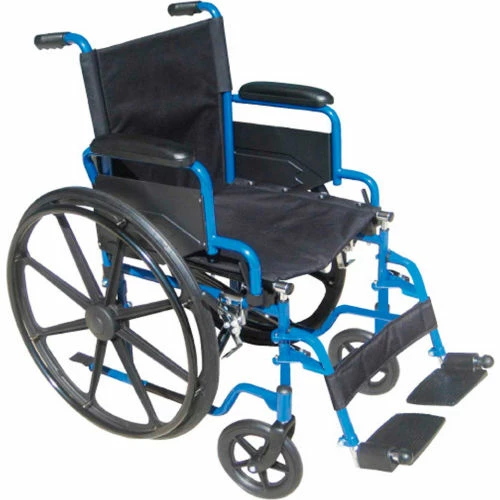 Drive Medical 20" Blue Streak Wheelchair, Flip Back Desk Arms, Elevating Legrests 1 Drive Medical 20" Blue Streak Wheelchair, Flip Back Desk Arms, Elevating Legrests