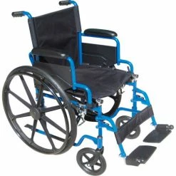 Drive Medical 20" Blue Streak Wheelchair, Flip Back Desk Arms, Swing-away Footrests