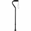 Drive Medical Offset Handle Walking Cane RTL10306, Aluminum, Foam Grip, Black