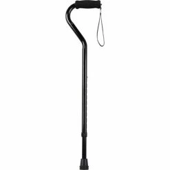 Drive Medical Offset Handle Walking Cane RTL10306, Aluminum, Foam Grip, Black