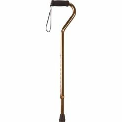 Drive Medical Offset Handle Walking Cane RTL10307, Aluminum, Foam Grip, Bronze