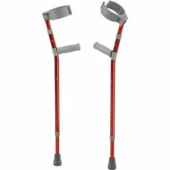Drive Medical Pediatric Forearm Crutches, Small, Castle Red, Pair