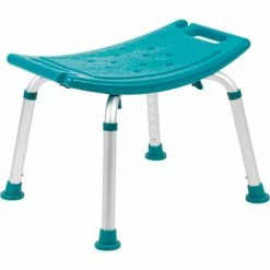 Flash Furniture Hercules Series Adjustable Height Bath Stool, 20" x 12" Seat, 14.5"-21.5"H, Teal -Wheelchairs & Physical Aids shop FHF DC HY3410L TL GG