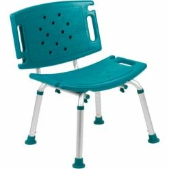 Flash Furniture Hercules Series Adjustable Height Bath Chair with Extra Large Back, Teal -Wheelchairs & Physical Aids shop FHF DC HY3501L TL GG