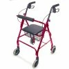 DMI Freedom Lightweight Folding Aluminum Rollator Walker, Burgundy