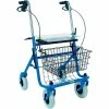 DMI Classic Steel Rollator Walker with Padded Seat, Blue