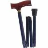 DMI Folding Cane, Derby Handle Walking Stick, Adjustable Collapsible Foldable, Blue Cyclone