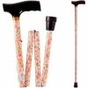 DMI Duro-Med Designer Folding Walking Cane, Adjustable with Wood Handle