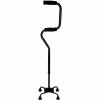 HealthSmart Quad Cane, Sit To Stand Walker, Adjustable Quad Cane, 4 Foot Base, Foam Handles, Black