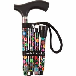 Switch Sticks Adjustable Folding Walking Cane and Walking Stick, 32 to 37 inches,Bubbles