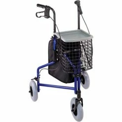 DMI® 3-Wheel Folding Aluminum Rollator Walker, Royal Blue -Wheelchairs & Physical Aids shop HHS 802 2014 2100