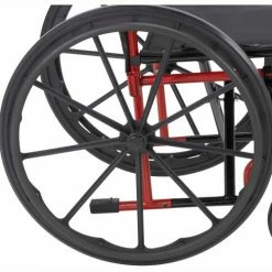 Drive Medical Rebel Wheelchair with Removable Desk Arms, Swing-away Footrests, 18" Seat, Red Frame -Wheelchairs & Physical Aids shop RTLREB18DDA SF A