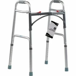 Dynarex Two Button Folding Walker, Adult Size