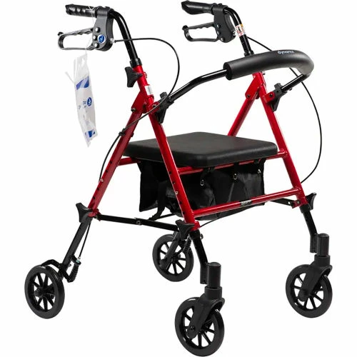 Dynarex DynaGo Flex Rollator W/ Adjustable Seat Height & Detachable Caster, Red 1 Dynarex DynaGo Flex Rollator W/ Adjustable Seat Height & Detachable Caster, Red