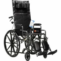 Dynarex DynaRide™ Reclining Wheelchair, Elevating Legrest & Detachable Desk Arm, 20" Seat