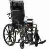 Dynarex DynaRide Reclining Wheelchair, Elevating Legrest & Detachable Desk Arm, 22" Seat