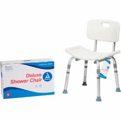 Dynarex Deluxe Shower Chair W/ Back, Single Pack