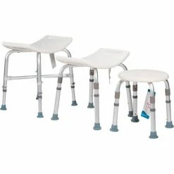 Dynarex Bariatric Shower Chair Without Back, Pack of 4