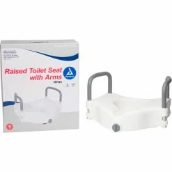 Dynarex Raised Toilet Seat W/ Arms, Single Pack