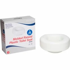 Dynarex Molded Raised Plastic Toilet Seat, Pack of 3