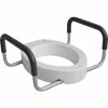 Dynarex Elongated Raised Toilet Seat W/ Arms, Single Pack