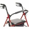 Drive Medical R800RD Steel Rollator with 6" Casters, Red