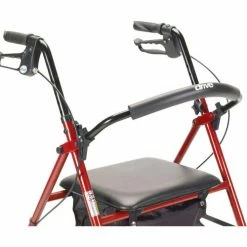 Drive Medical R800RD Steel Rollator with 6" Casters, Red
