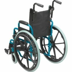 Drive Medical WB1400-2GJB Wallaby Pediatric Folding Wheelchair, 14" Seat, Jet Fighter Blue -Wheelchairs & Physical Aids shop wb1400 2gjb 2