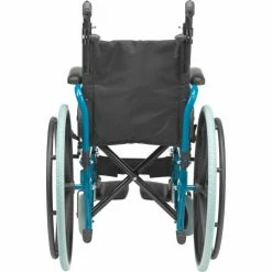 Drive Medical WB1400-2GJB Wallaby Pediatric Folding Wheelchair, 14" Seat, Jet Fighter Blue -Wheelchairs & Physical Aids shop wb1400 2gjb 3
