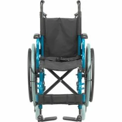 Drive Medical WB1400-2GJB Wallaby Pediatric Folding Wheelchair, 14" Seat, Jet Fighter Blue -Wheelchairs & Physical Aids shop wb1400 2gjb 4