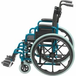 Drive Medical WB1400-2GJB Wallaby Pediatric Folding Wheelchair, 14" Seat, Jet Fighter Blue -Wheelchairs & Physical Aids shop wb1400 2gjb 5